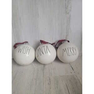 Rae Dunn wish Santa merry ball ornament Xmas ball set home decor